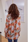 FLORENCE PLEAT BLOUSE - coral flor